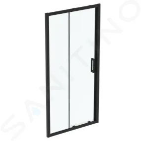 Ideal Standard Connect 2 - Puerta de ducha corredera, dos partes, 110 cm, negro/cristal transparente K9275V3
