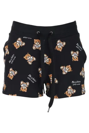 Pantalón corto negro all over logo oso underbear
